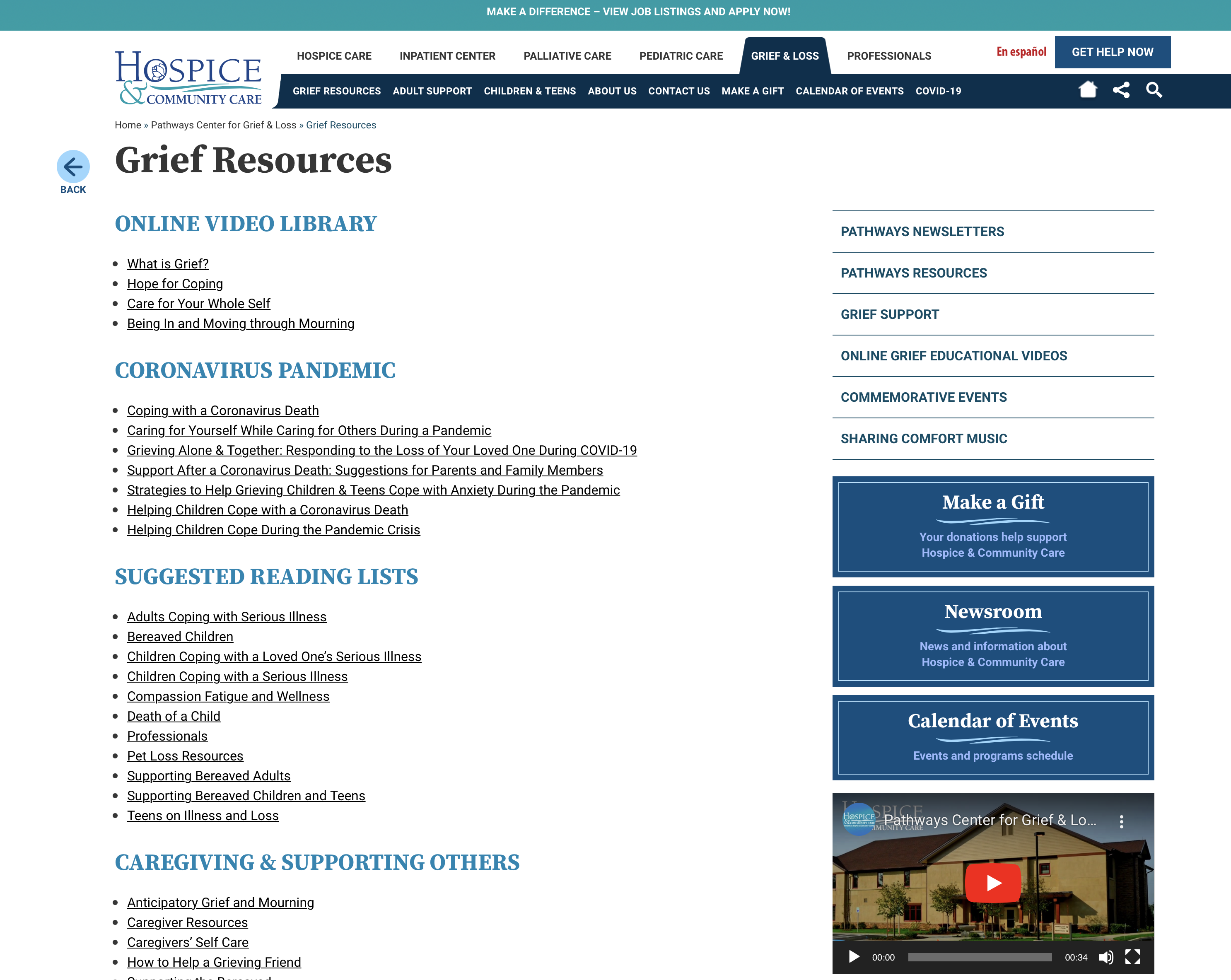Grief Resources Page Featured Image
