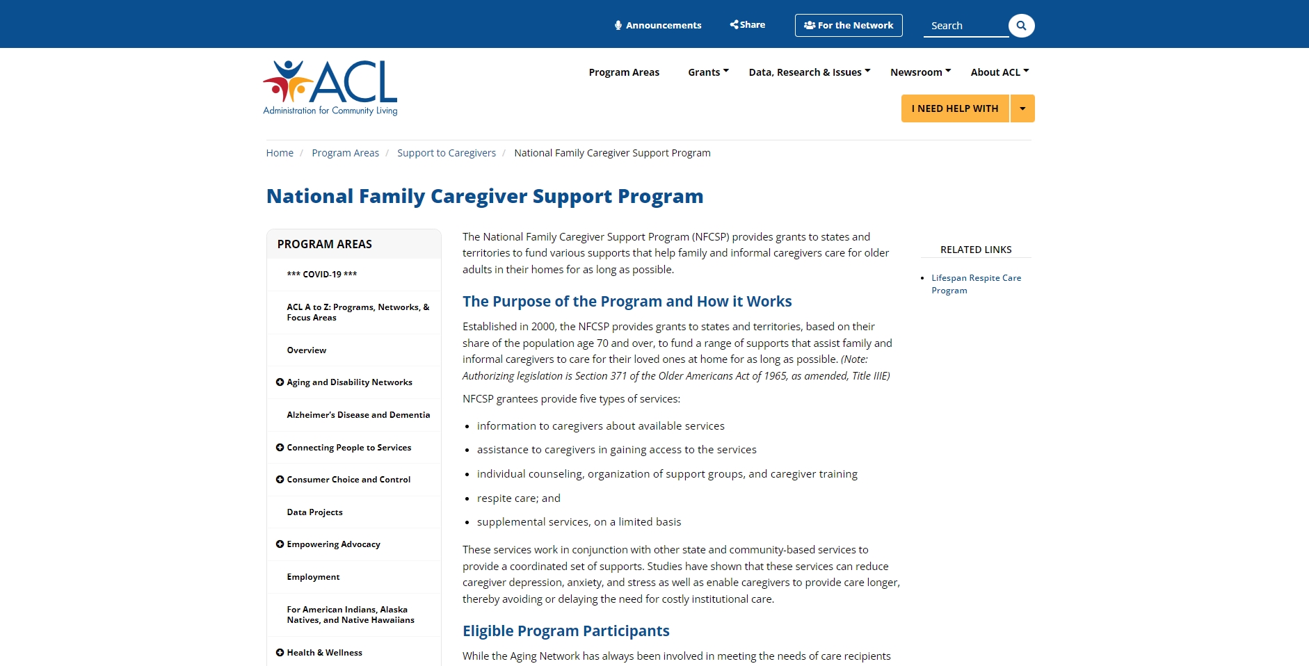 National Family Caregiver Support Program