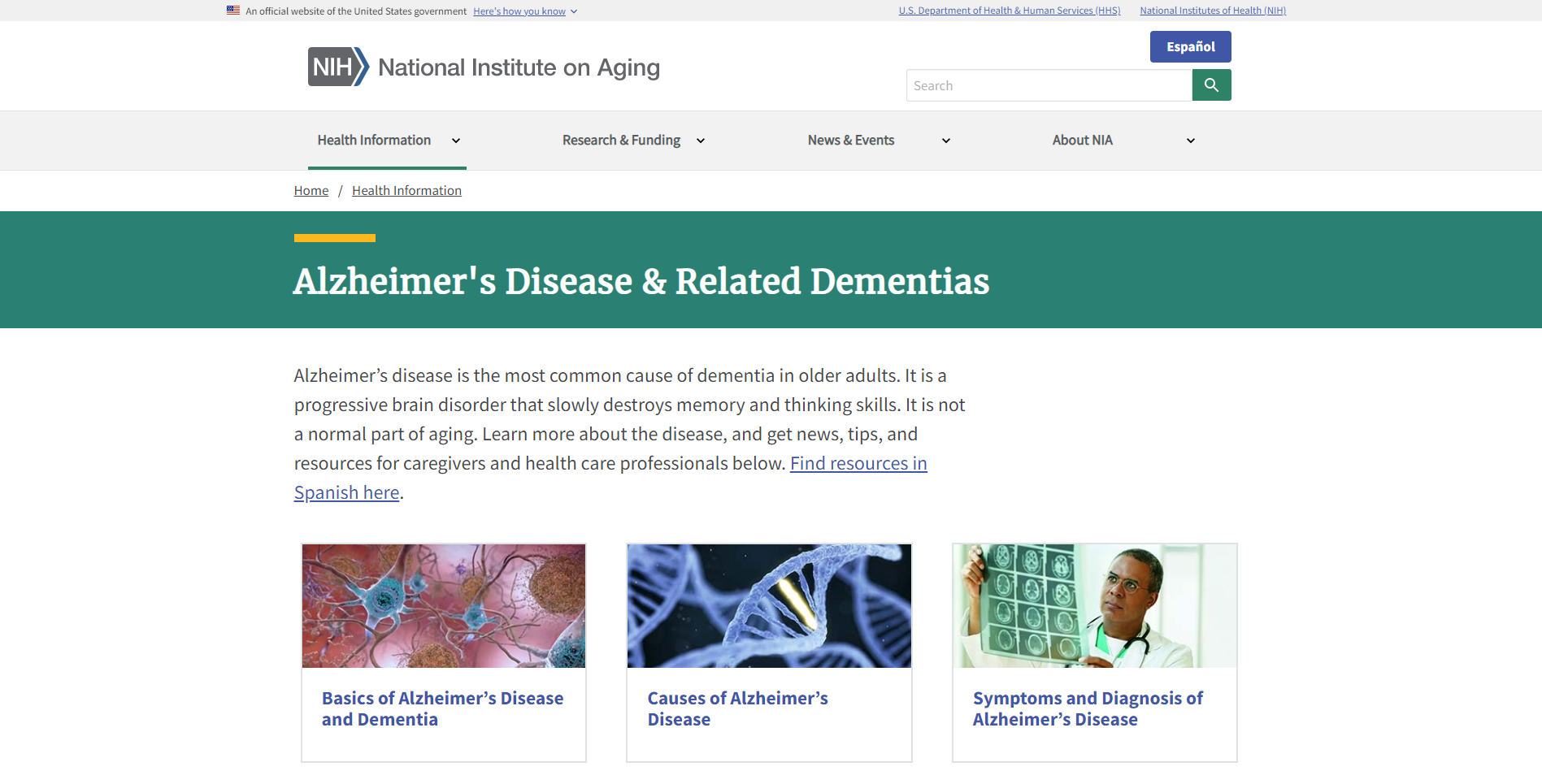 Alzheimer's Disease and Related Dementias