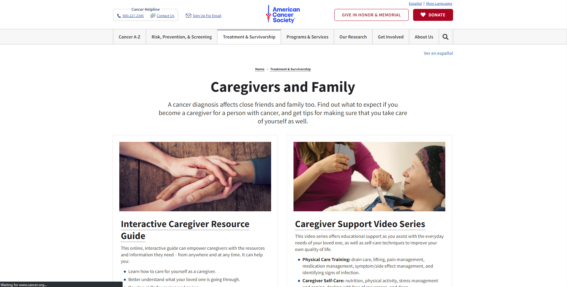 Cancer Caregiver Support