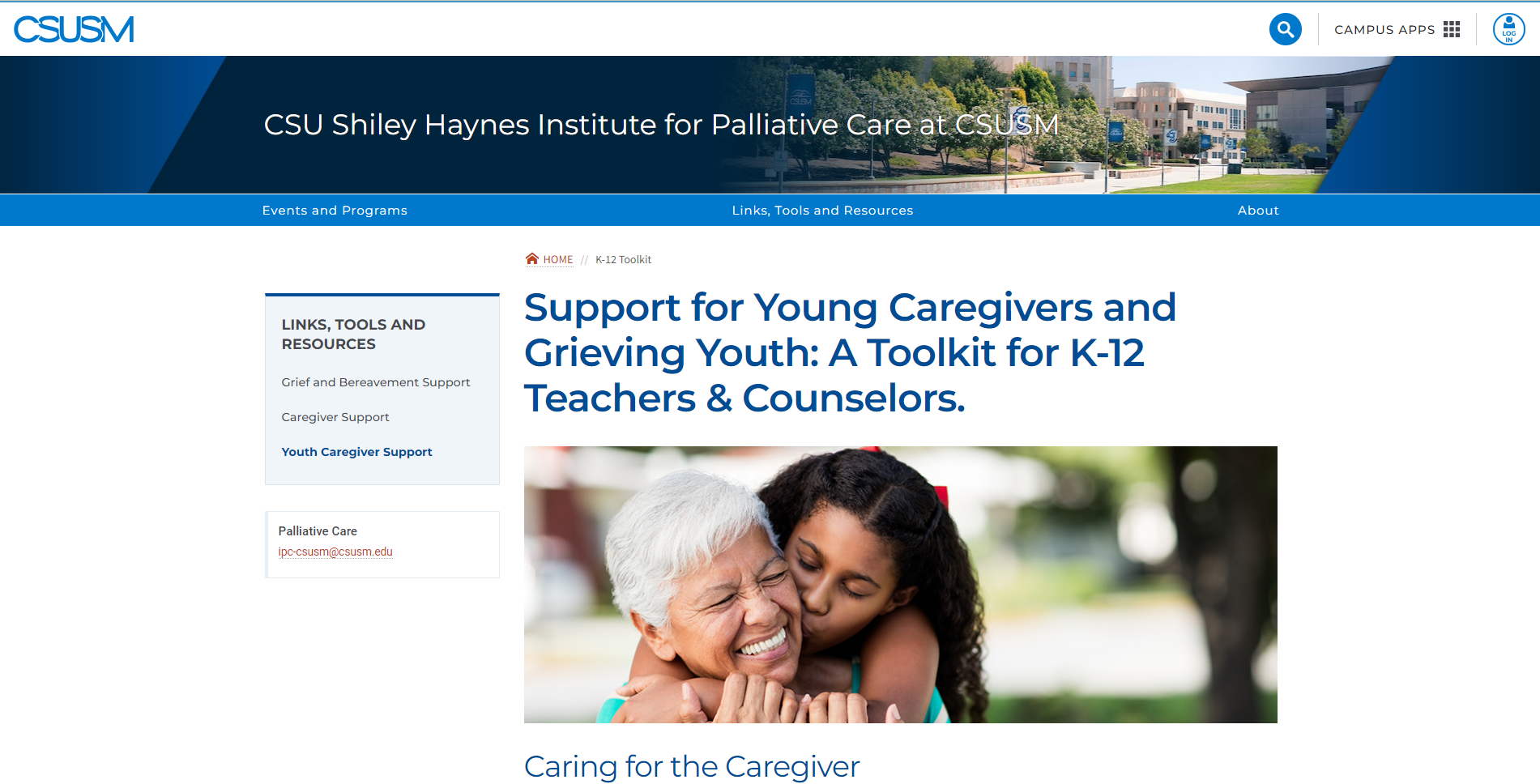 Support for Young Caregivers and Grieving Youth: A Toolkit for K-12 Teachers & Counselors