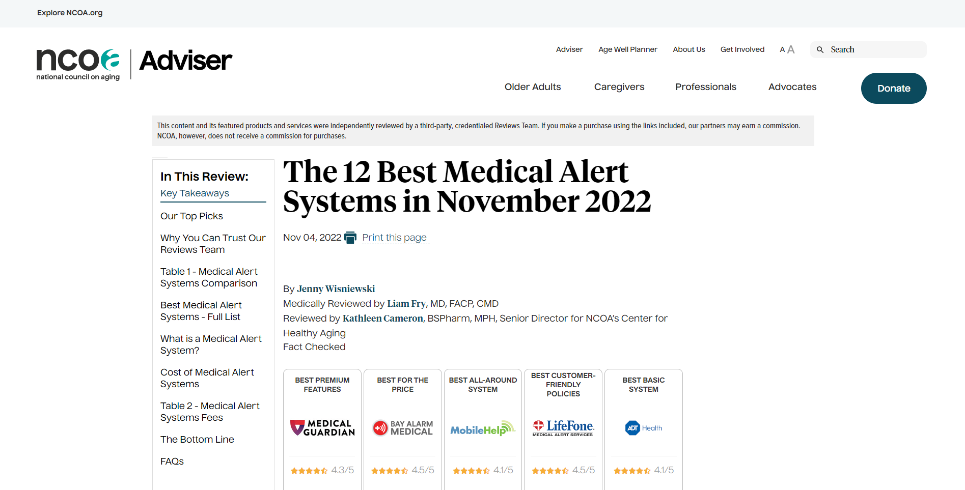 The 12 Best Medical Alert Systems in November 2022