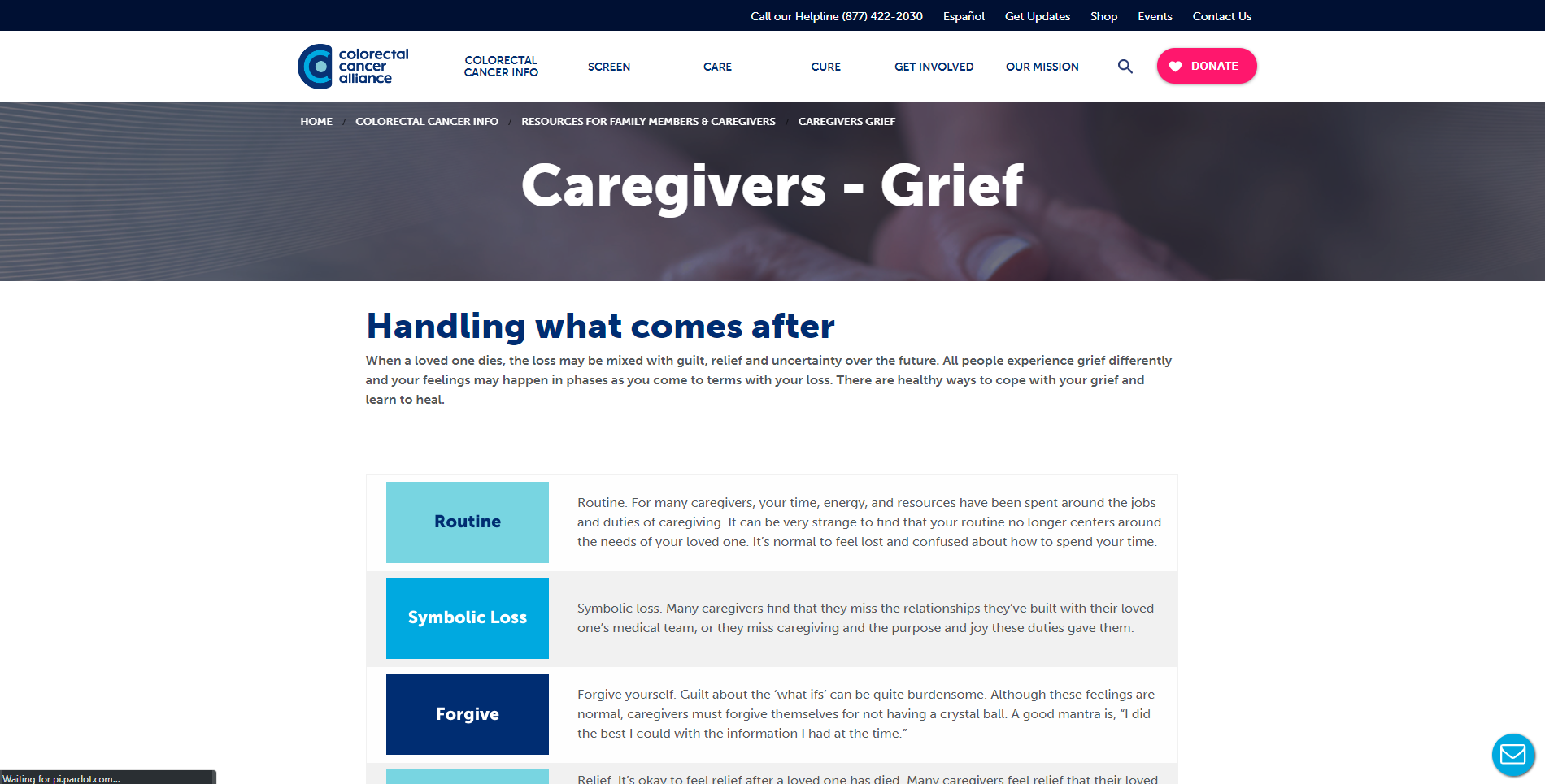 Caregivers - Grief