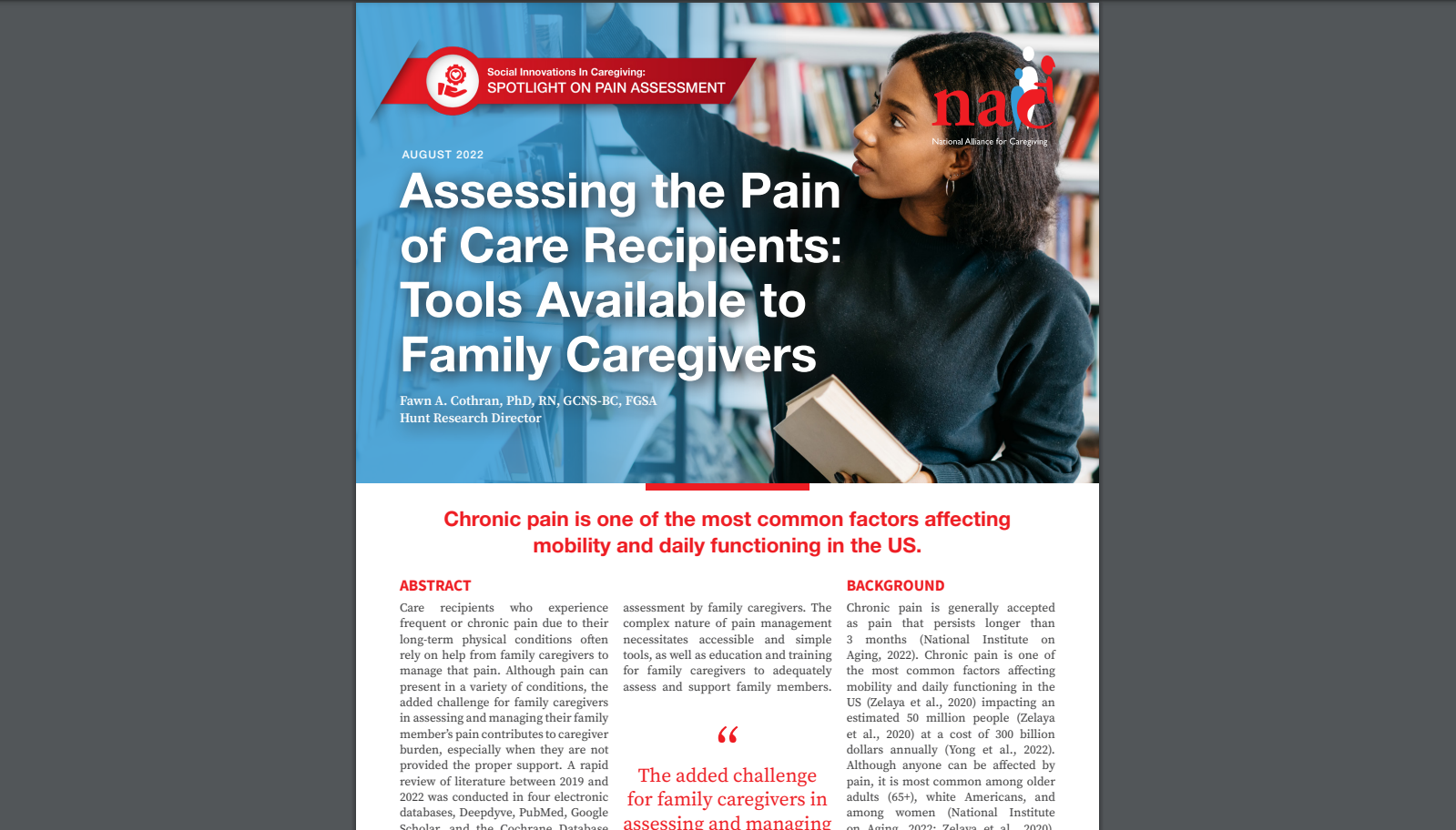 "Assessing the Pain of Care Recipients: Tools Available to Family Caregivers"