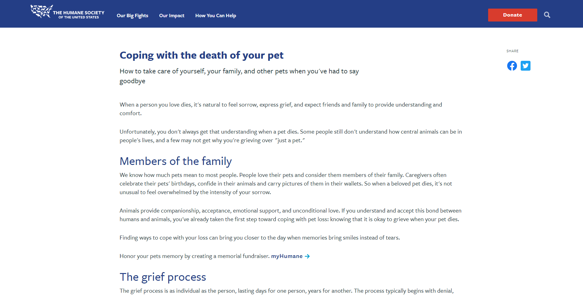 Coping with the death of your pet