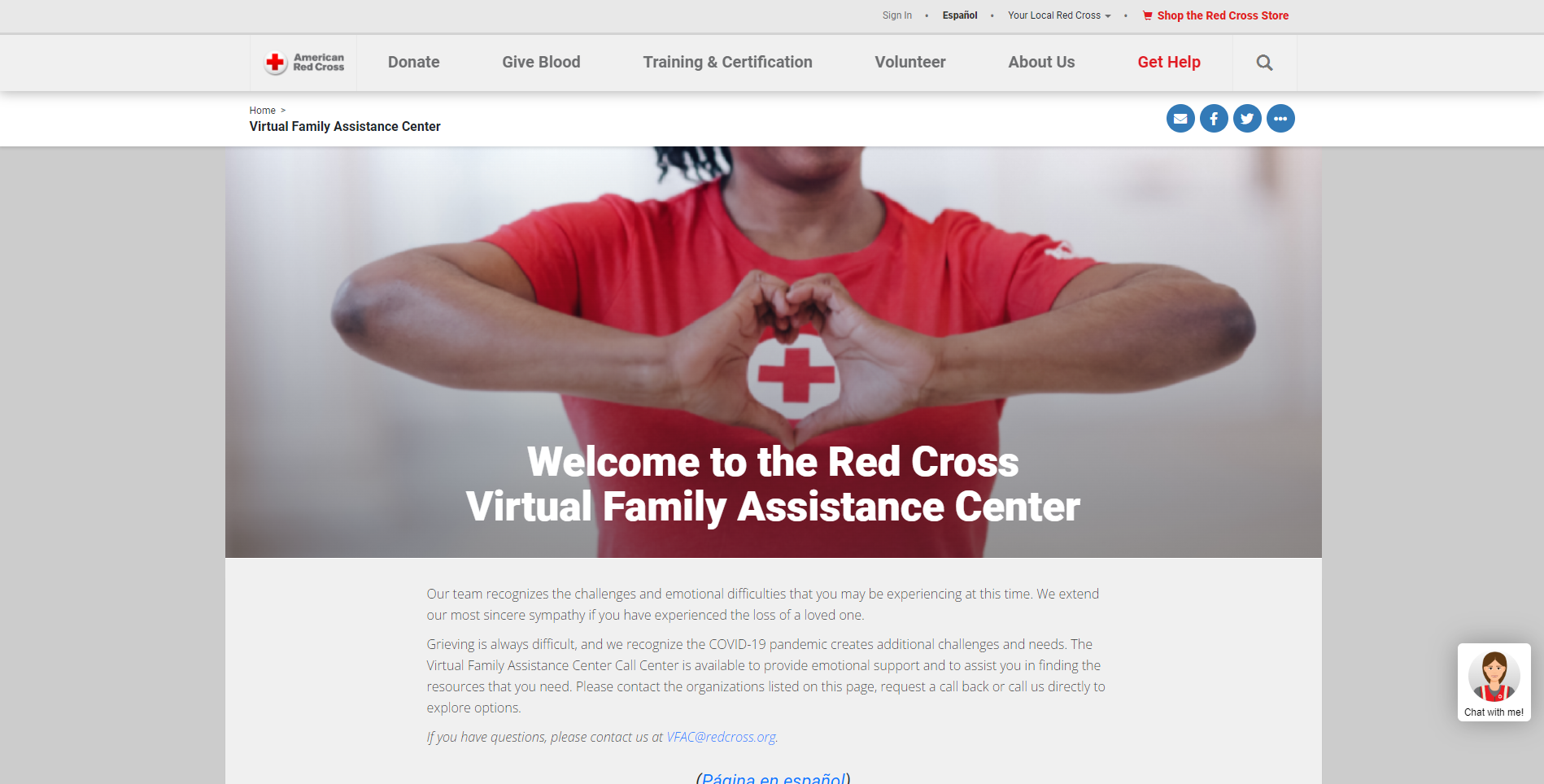 Welcome to the Red Cross  Virtual Family Assistance Center